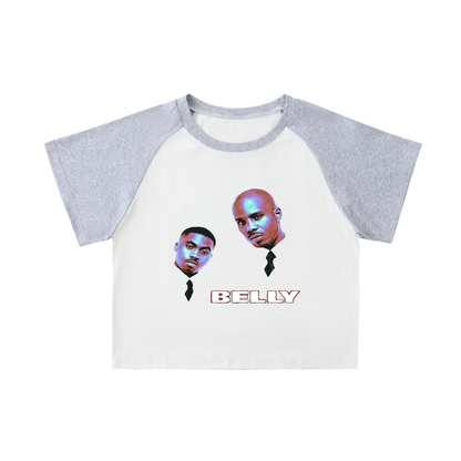 "Belly" Color-Blocked Raglan Crop Top