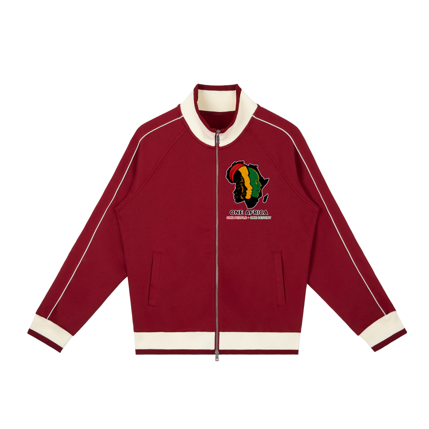 "One Blood" Raglan Sleeve Zip Track Jacket