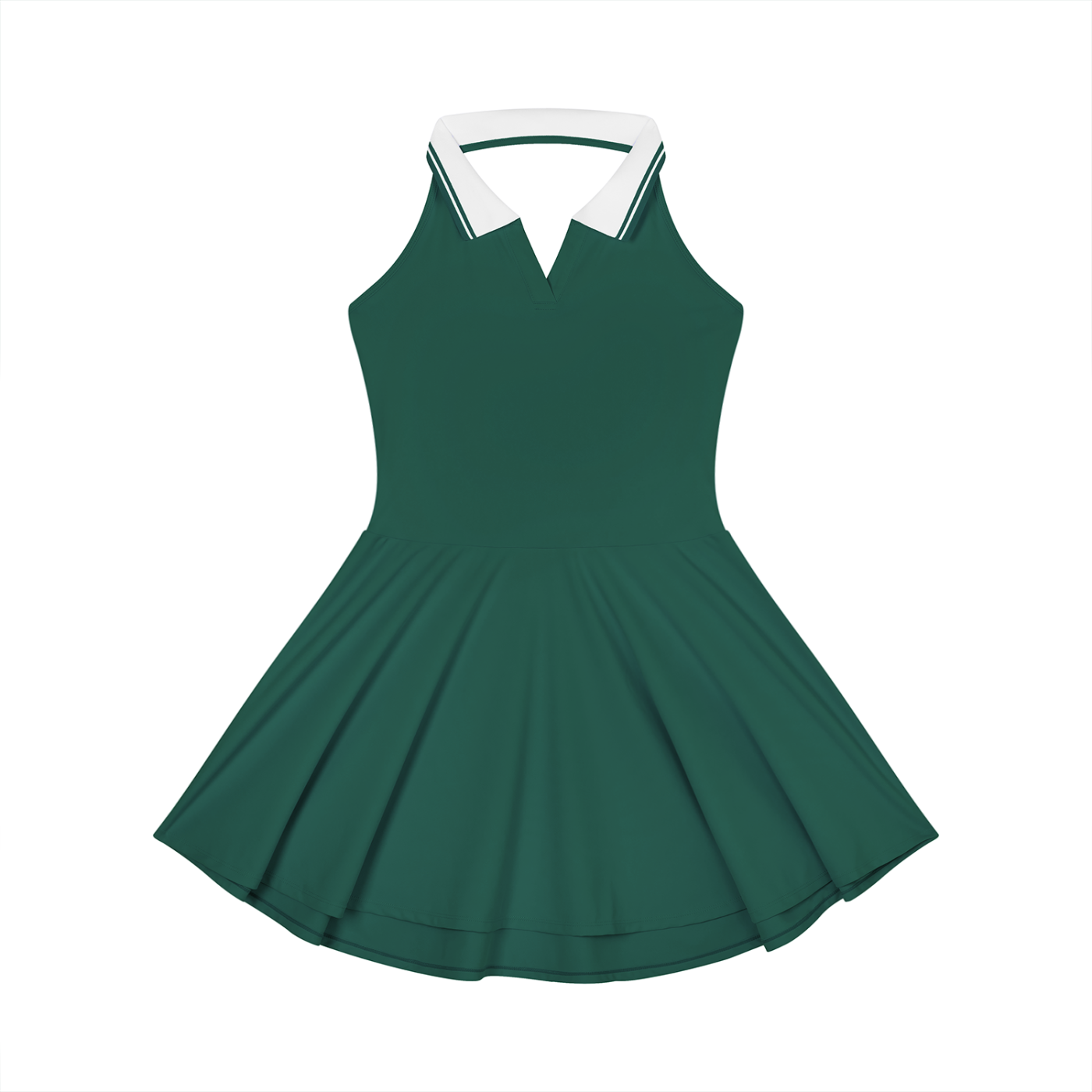 "Brooklyn Republic Essentials" Women's Collared Halter A-Line Tennis Dress