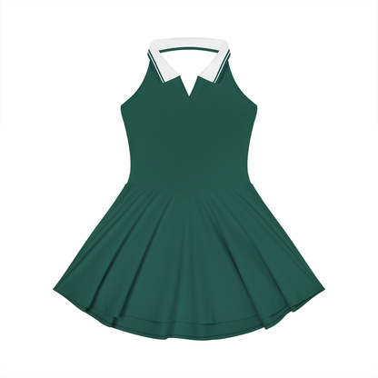 "Brooklyn Republic Essentials" Women's Collared Halter A-Line Tennis Dress
