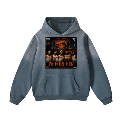"NY FOREVER" Heavyweight Sunfade Oversized Hoodie