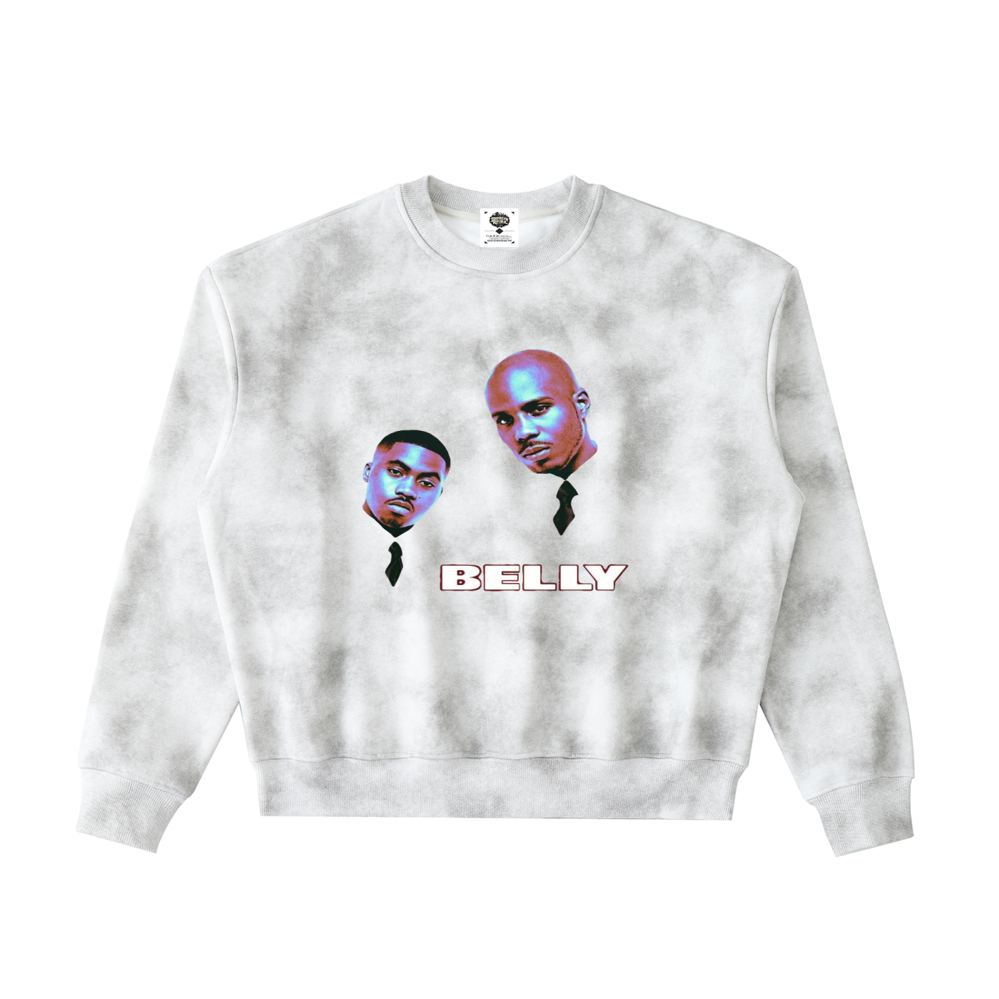 "BELLY" Dirty Washed Boxy Fleeced Sweatshirt