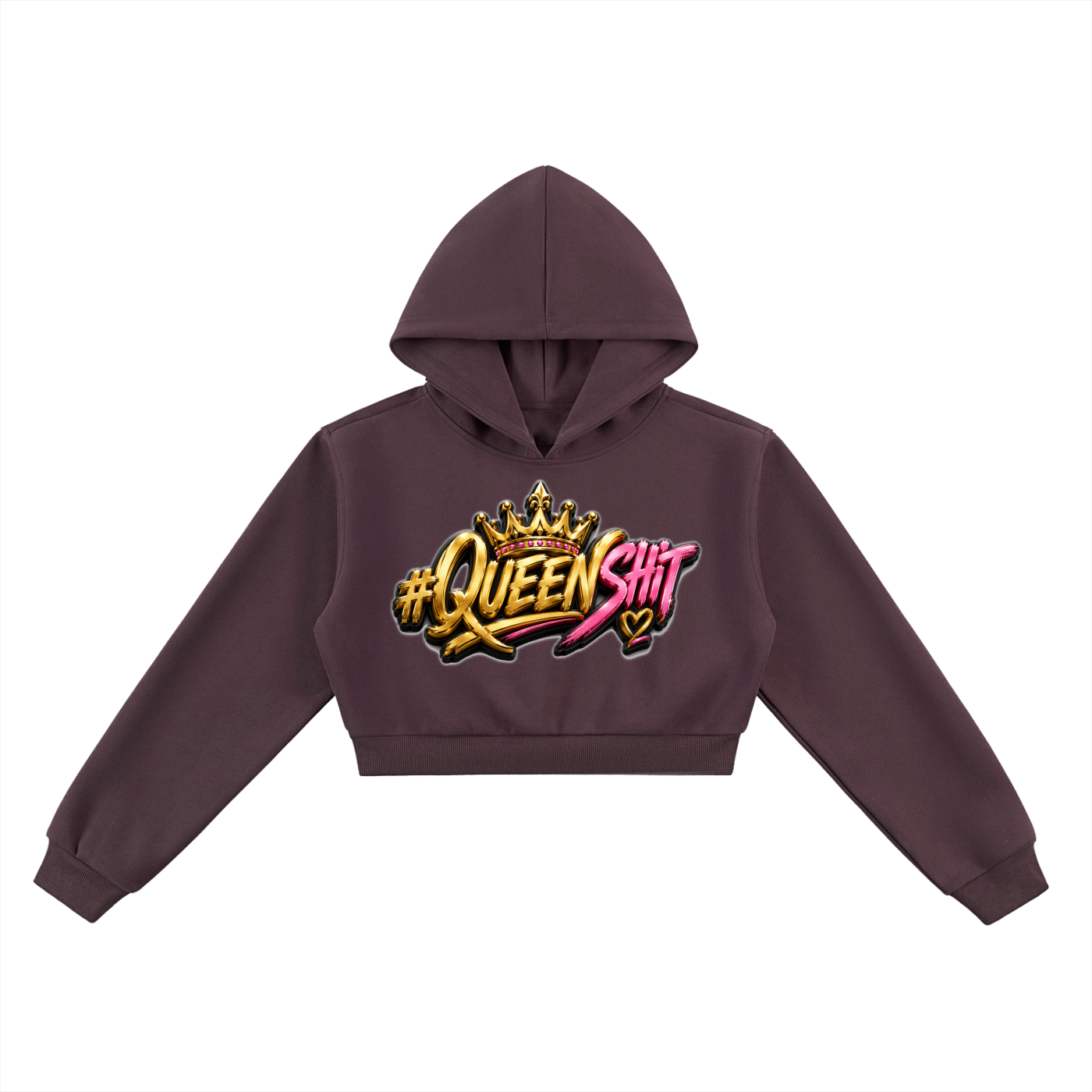 "QUEEN" Cropped Hoodie