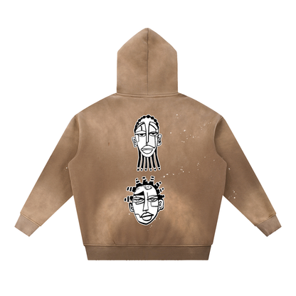 "Nappily Ever After" Vintage Washed Frayed Fleece Hoodie