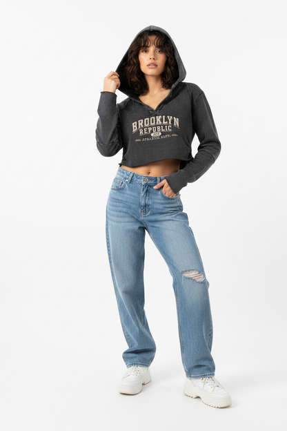 Essential Vintage Washed Raw Edge Hoodie