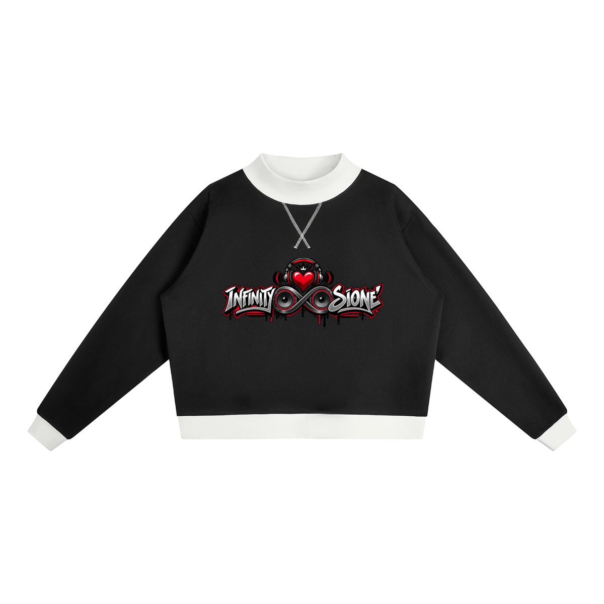 Infinity Sione™ "Heartbeatz" Mock Neck Crewneck Sweatshirt
