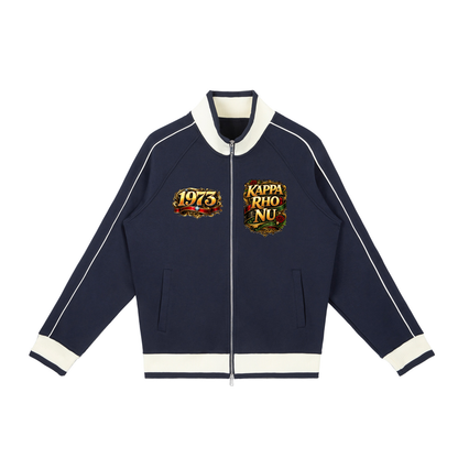 “Kappa Rho Nu” Color Block Raglan Sleeve Zip Track Jacket