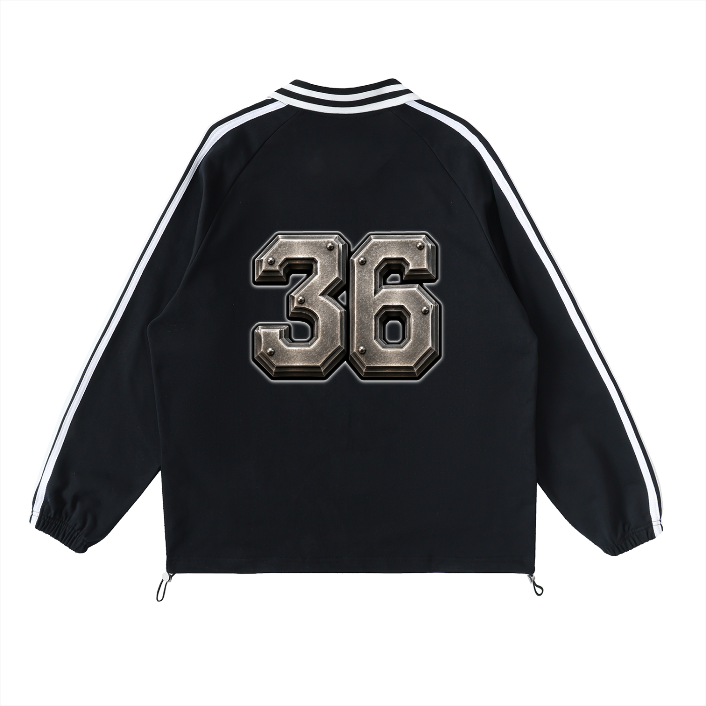 PYN™ "The Final Chamber" Contrast Striped Lapel Collar Sweatshirt