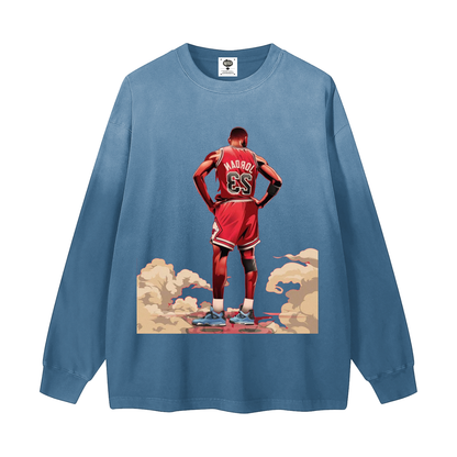 "All The Smoke" Gradient Washed Long Sleeve T-Shirt