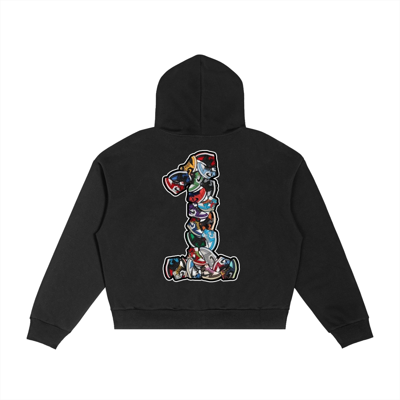 "AJ 1" Contrast Plaid Boxy Zip Hoodie