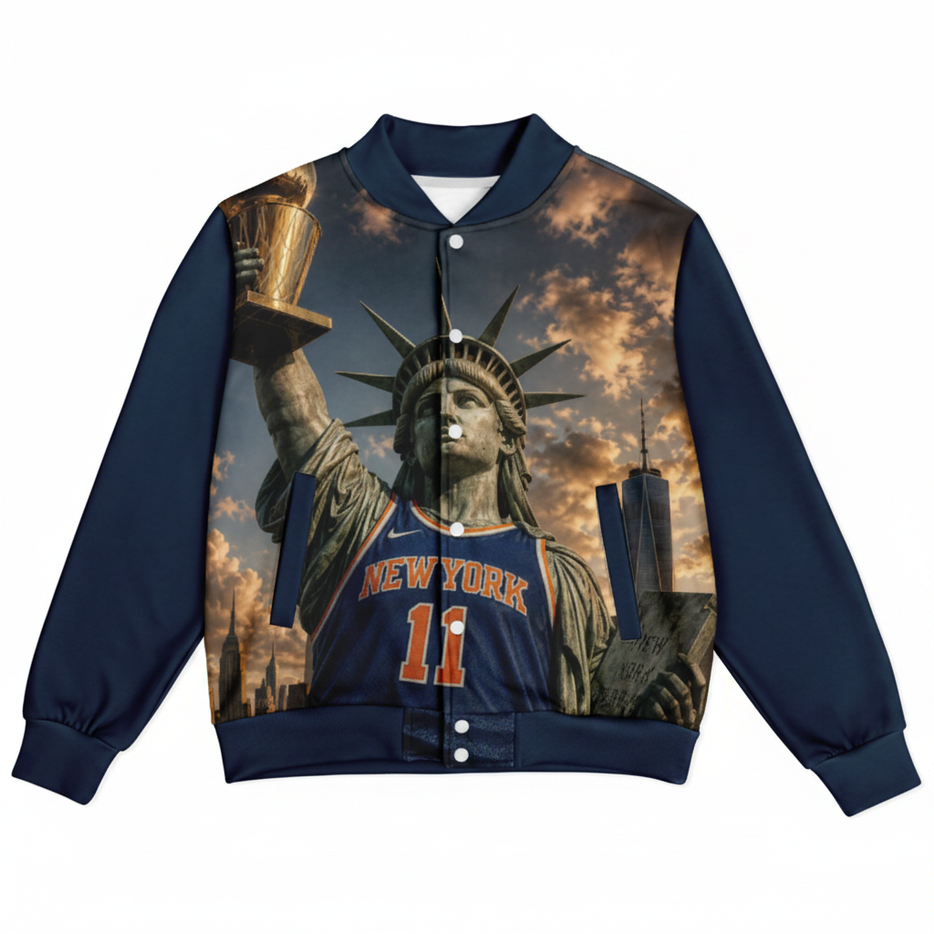 “Orange and Blue Skies” Heavyweight Baseball Jacket