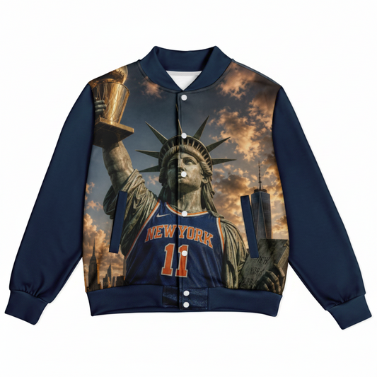 “Orange and Blue Skies” Heavyweight Baseball Jacket