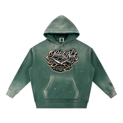 PYN™ x BKRP™ "Cut & Sew" Standout Vintage Washed Frayed Fleece Hoodie