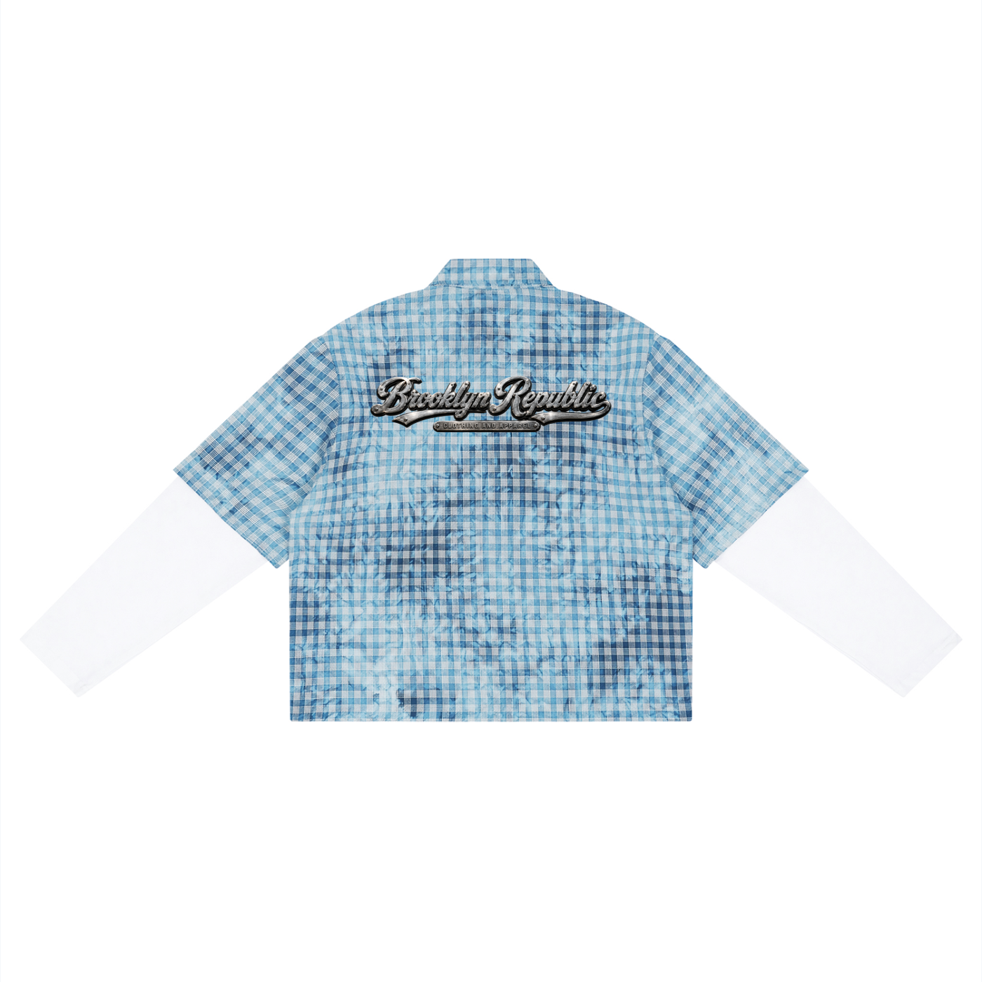 "Brooklyn Republic Essentials" Vintage Wash Plaid Short Sleeve Shirt