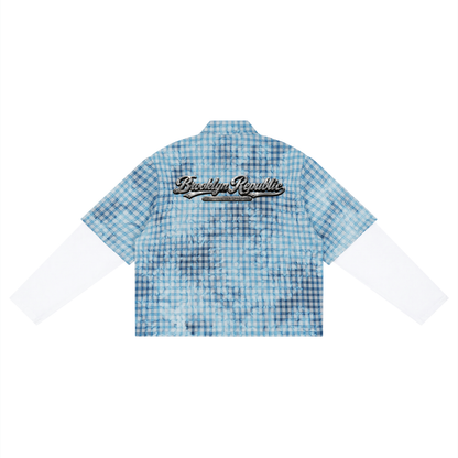"Brooklyn Republic Essentials" Vintage Wash Plaid Short Sleeve Shirt