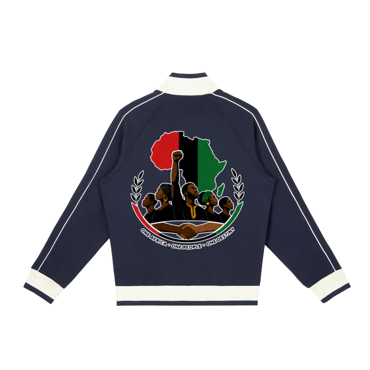 "One Blood" Raglan Sleeve Zip Track Jacket