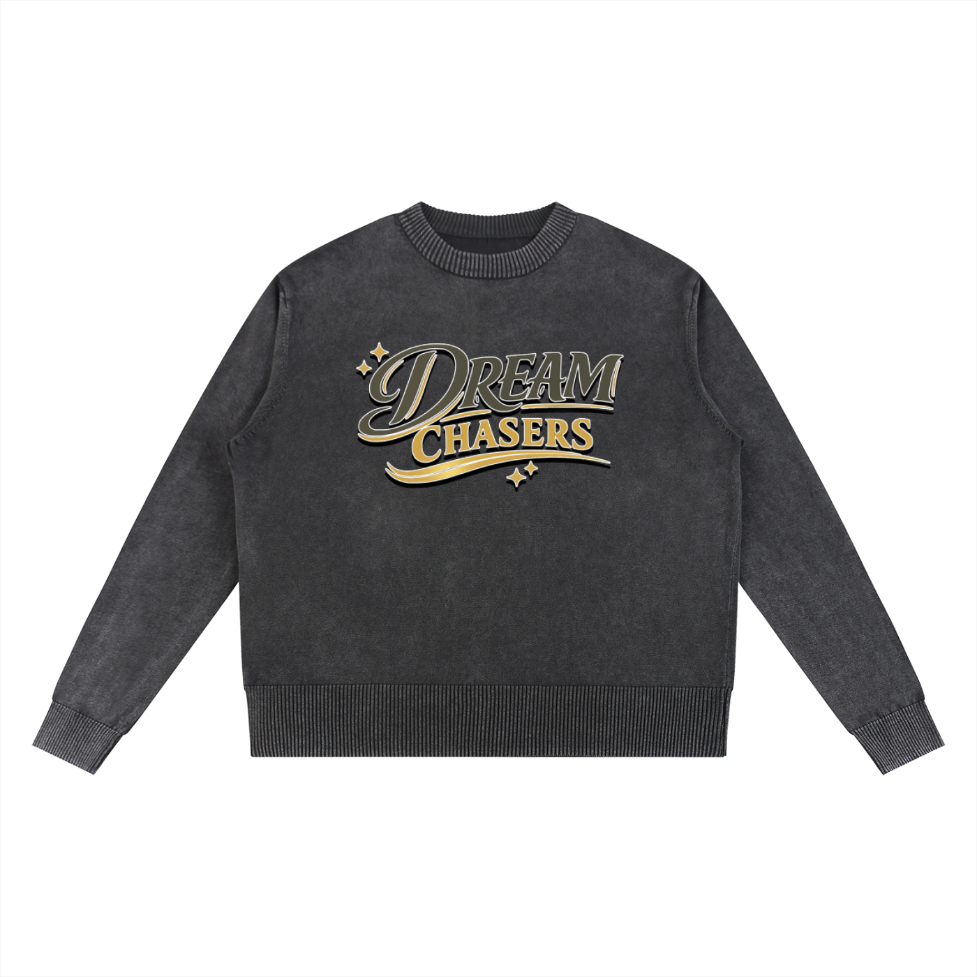 "DREAM CHASERS" Mineral Wash Oversized Sweater