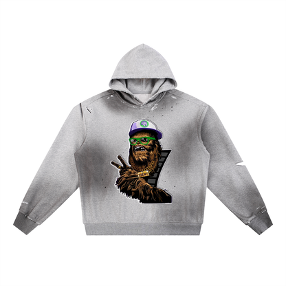"MC Chewy" Sun Fade Frayed Fleece Hoodie