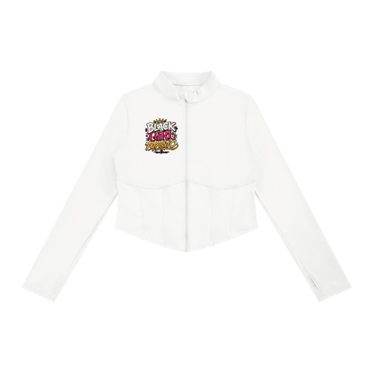"Black Girl Magic" Women's Slim Fit Full-Zip Yoga Jacket