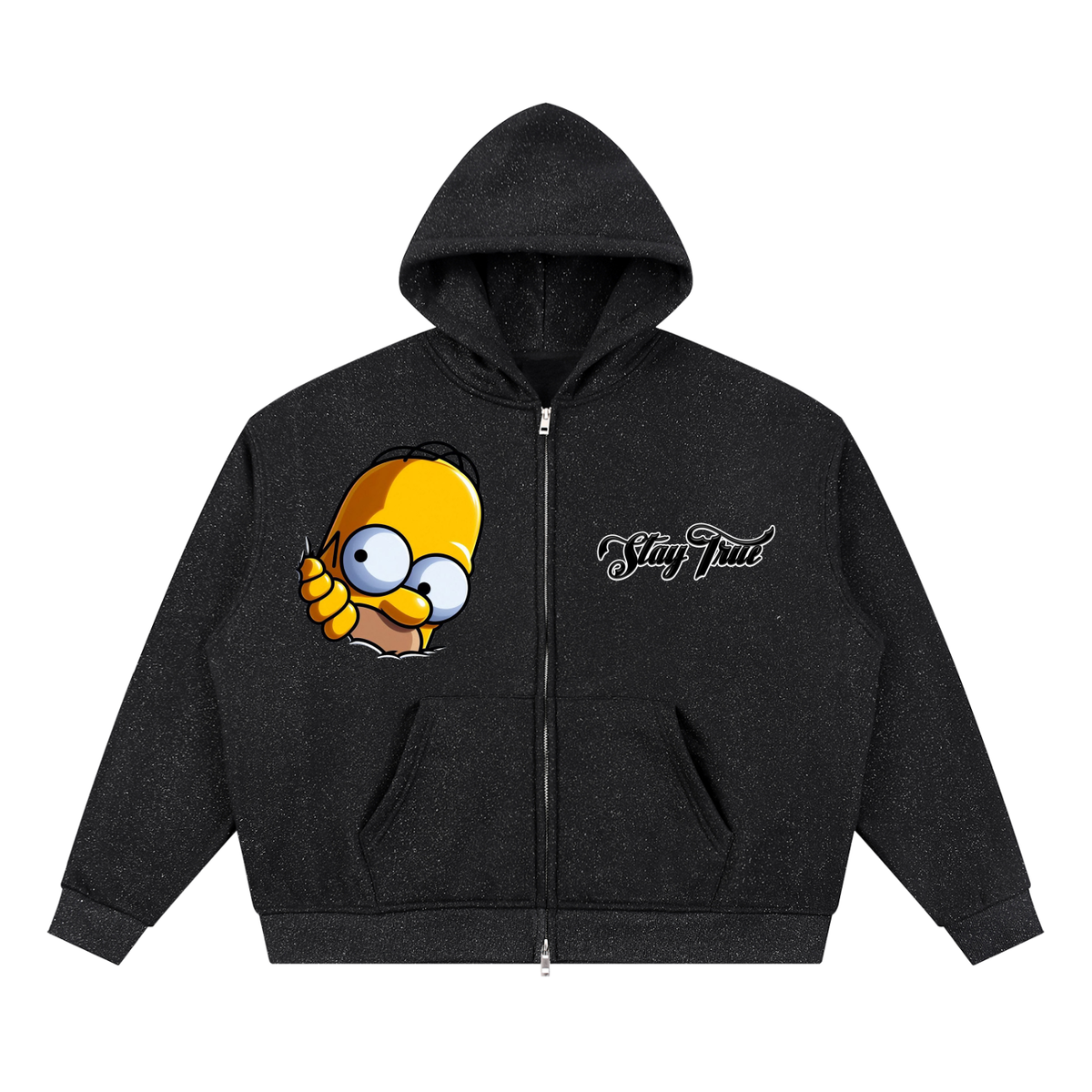 Homer Simpson™ "Peekaboo" Sparkles Full Zip Boxy Hoodie