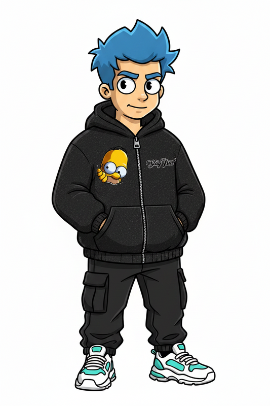 Homer Simpson™ "Peekaboo" Sparkles Full Zip Boxy Hoodie