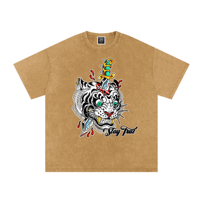 Brooklyn Zoo™ "Ed Hard-ly" Snow Washed Oversized Cotton T-Shirt