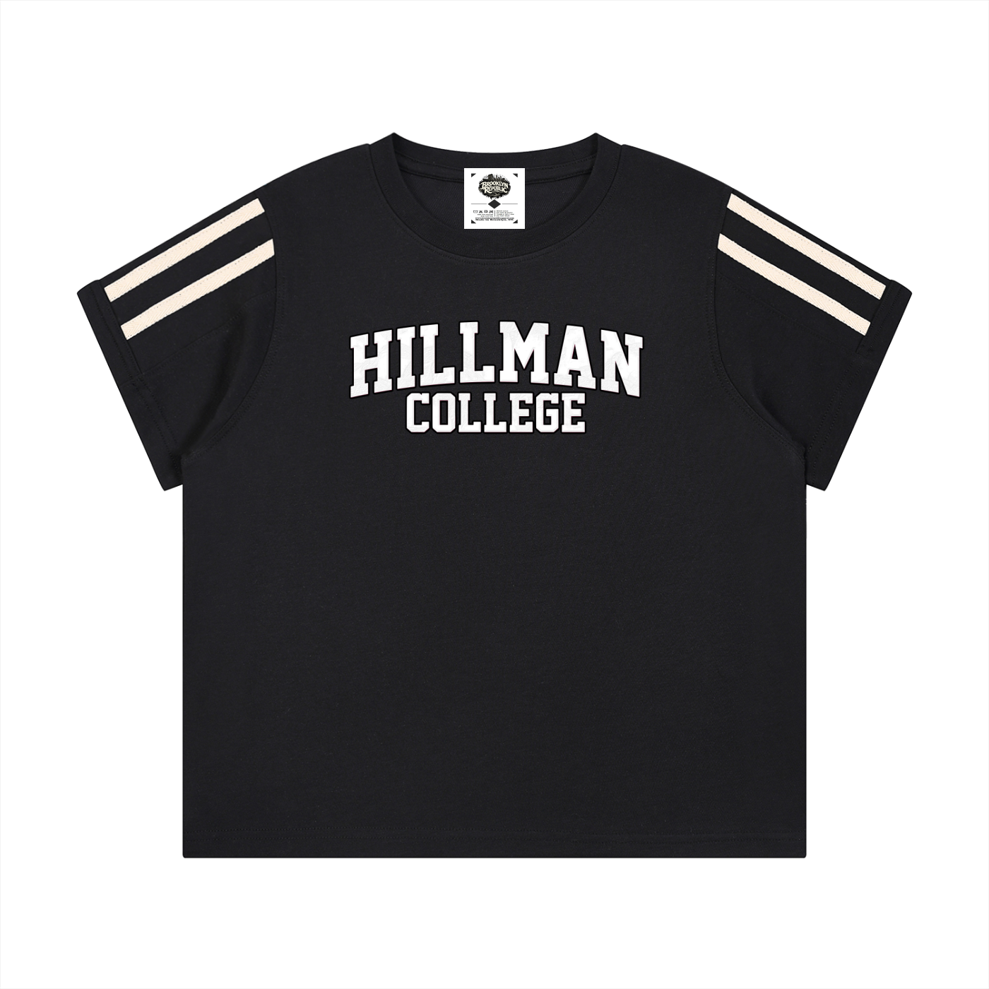 "Hillman College" Women's Varsity Stripe T-Shirt
