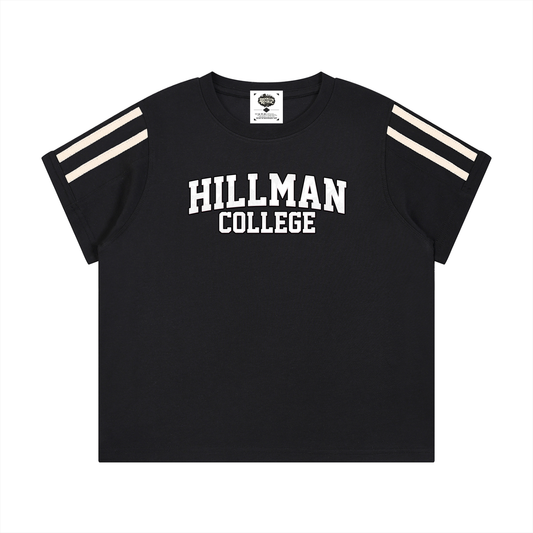 "Hillman College" Women's Varsity Stripe T-Shirt