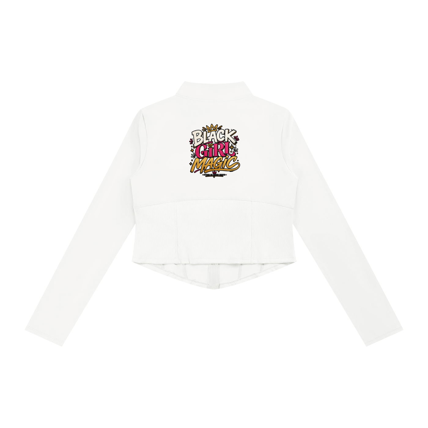 "Black Girl Magic" Women's Slim Fit Full-Zip Yoga Jacket