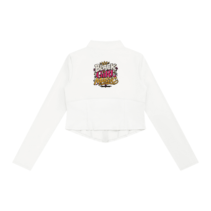 "Black Girl Magic" Women's Slim Fit Full-Zip Yoga Jacket