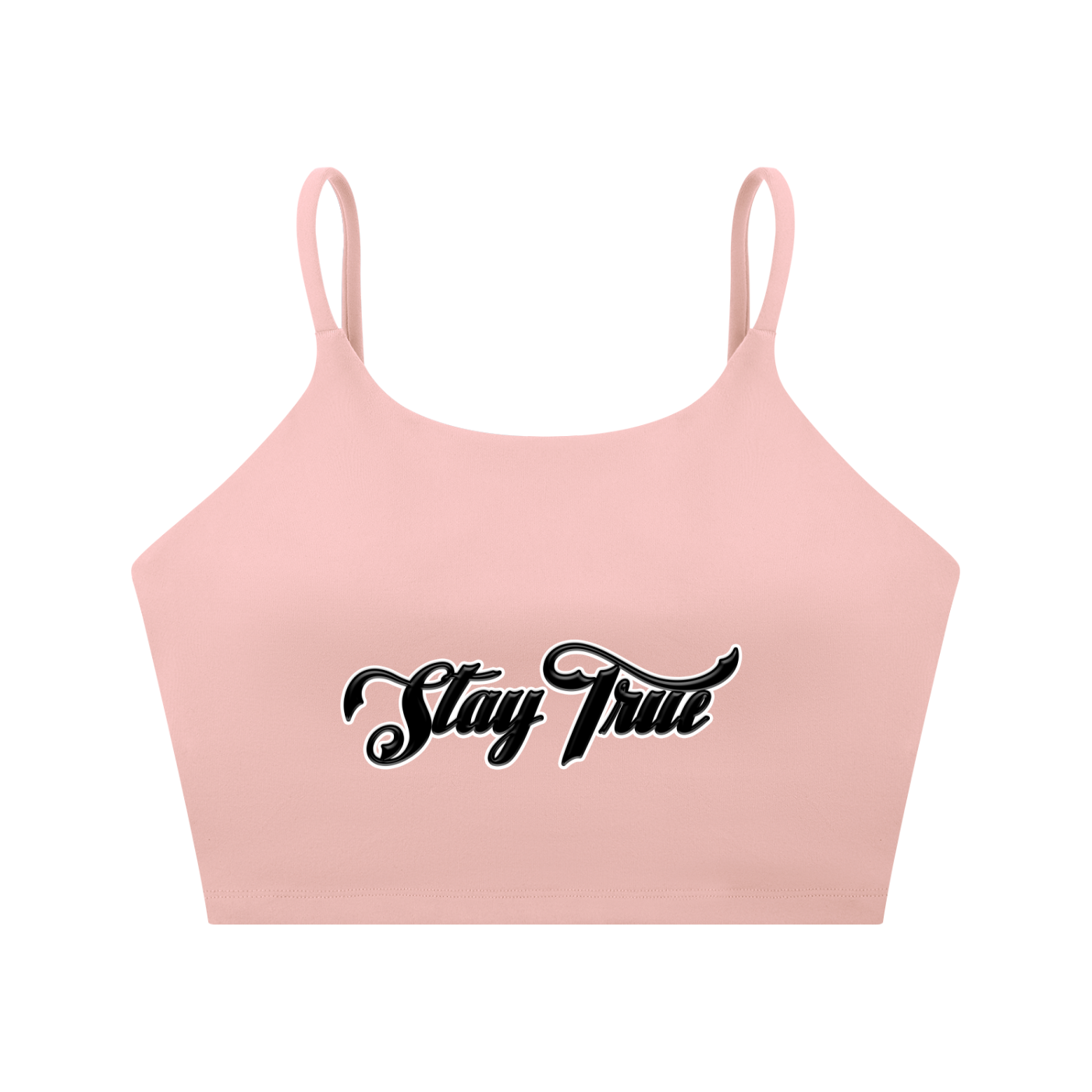 "STAY TRUE" Spaghetti Strap Yoga Sports Bra