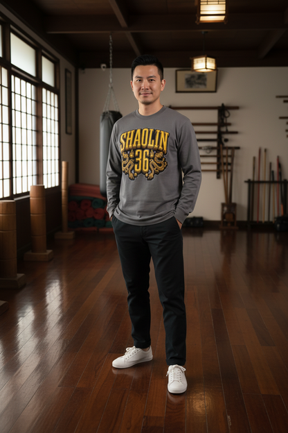 PYN™ "Golden Dragon" Crewneck Long-Sleeve T-Shirt