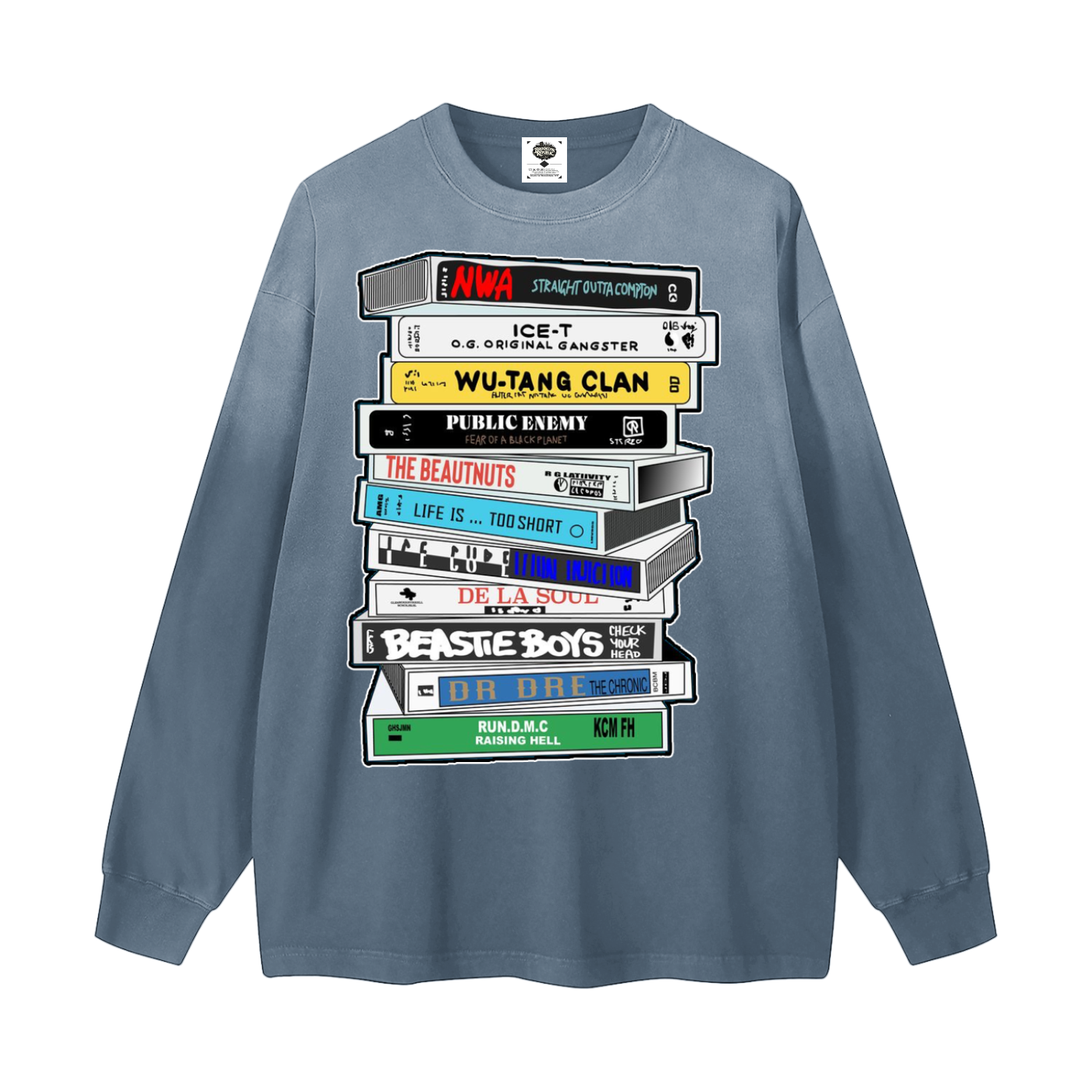 "In The Booth" Gradient Washed Long Sleeve T-Shirt