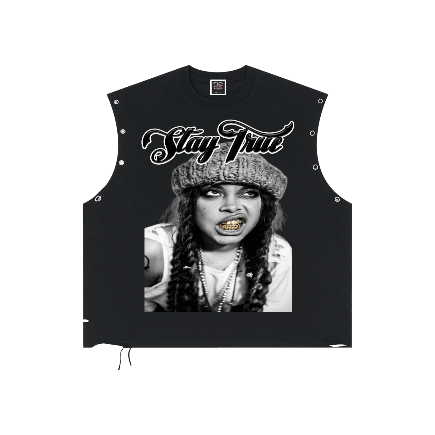"Erykah" Distressed Grommet Eyelet Tank Top