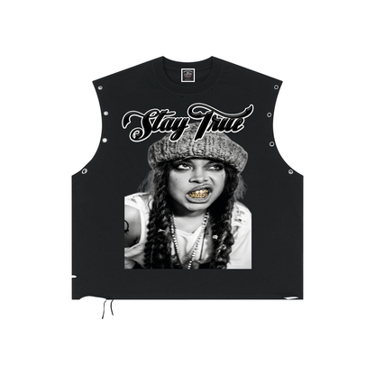 "Erykah" Distressed Grommet Eyelet Tank Top