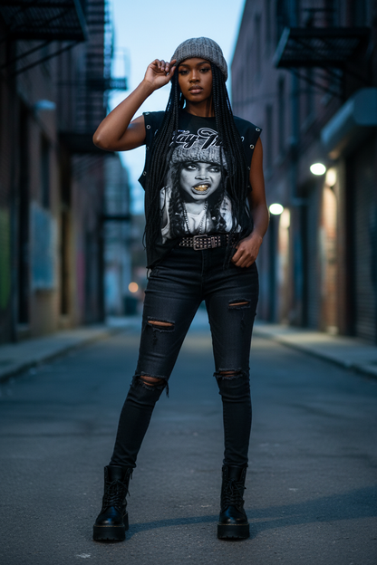 "Erykah" Distressed Grommet Eyelet Tank Top