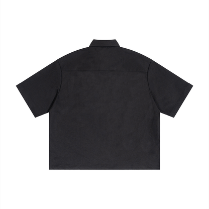 PYN™ X BKRP™ "PYN Official" Boxy Heavyweight Short Sleeve Button-Up