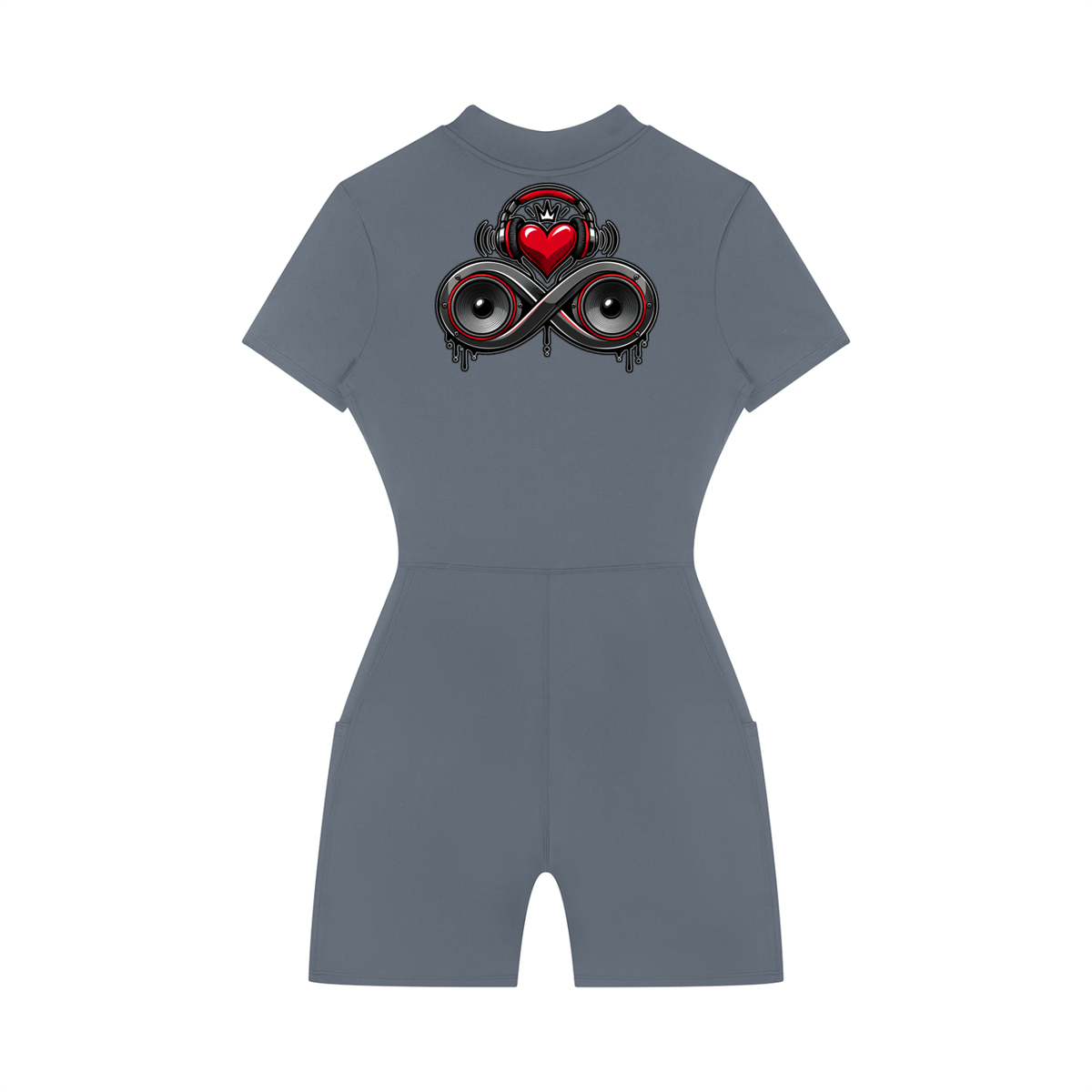 Infinity Sione™ "Heartbeatz" Women's Quarter-Zip Short Sleeve Romper