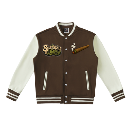 "Sparksky & Dutch" Two-Tone Fleeced Varsity Jacket