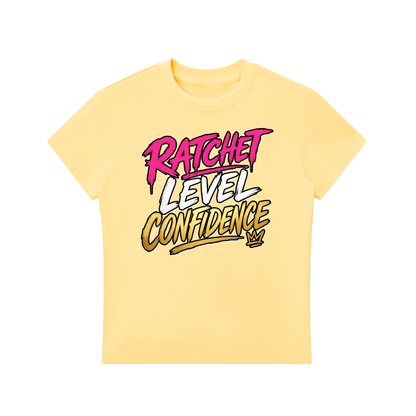 "Ratchet Level Confidence" Bodycon Crewneck T-Shirt