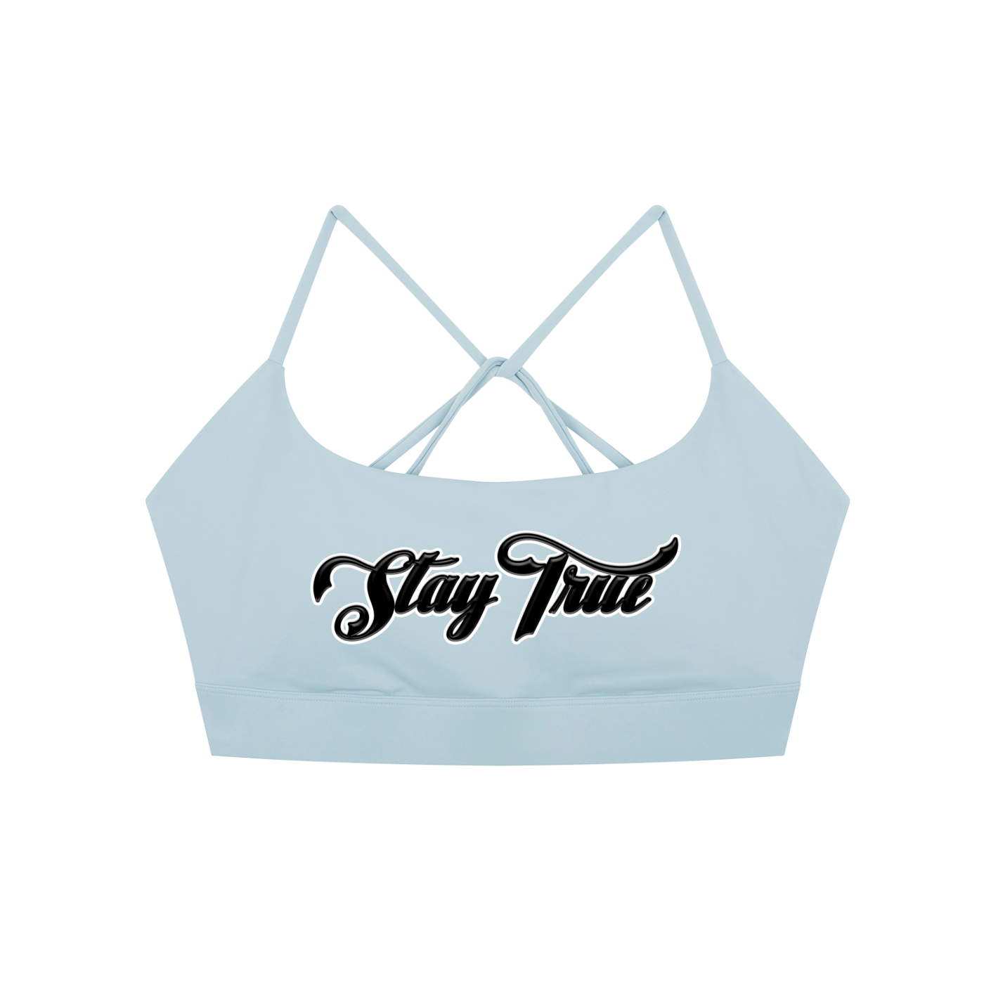 "STAY TRUE" Strappy Criss Cross Yoga Sports Bra