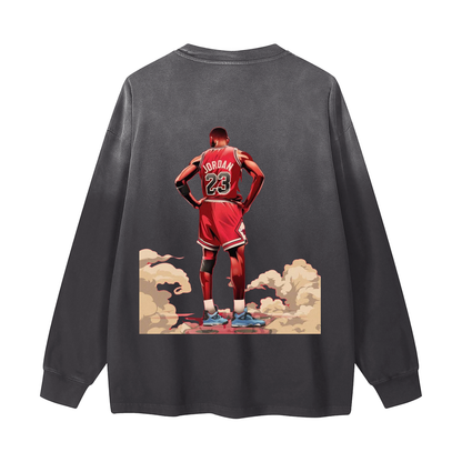 "All The Smoke" Gradient Washed Long Sleeve T-Shirt