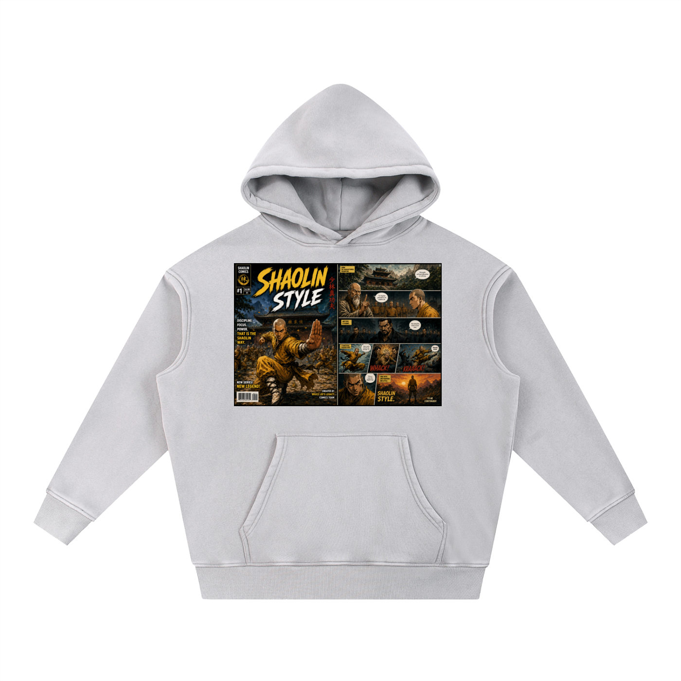 PYN™x BKRP™  "Shaolin Style" Snow Wash Fleece Oversize Hoodie