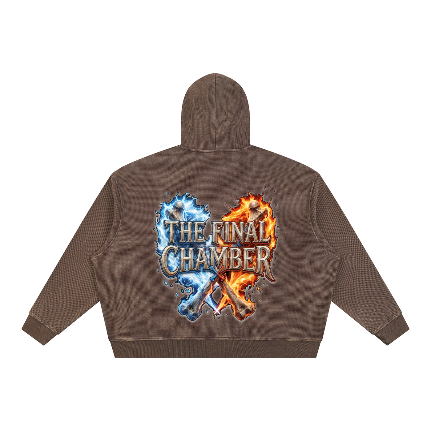 PYN™ "The Final Chamber" Vintage Wash Boxy Waffle Full Zip Hoodie