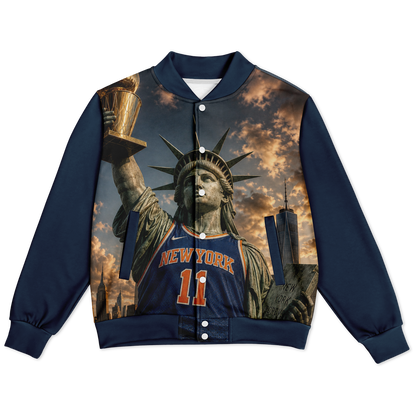 “Orange and Blue Skies” Heavyweight Baseball Jacket