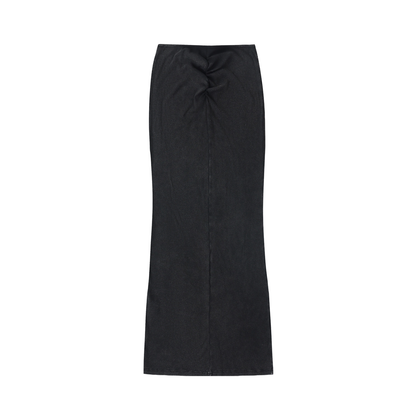 Women's Dyed Washed Drawstring Maxi Skirt