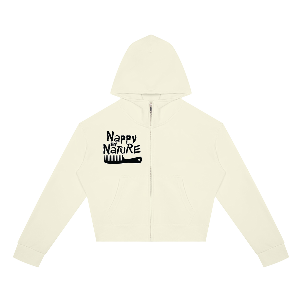 "Nappily Ever After" Women's Crop Full Zip Hoodie