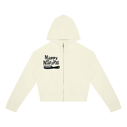 "Nappily Ever After" Women's Crop Full Zip Hoodie