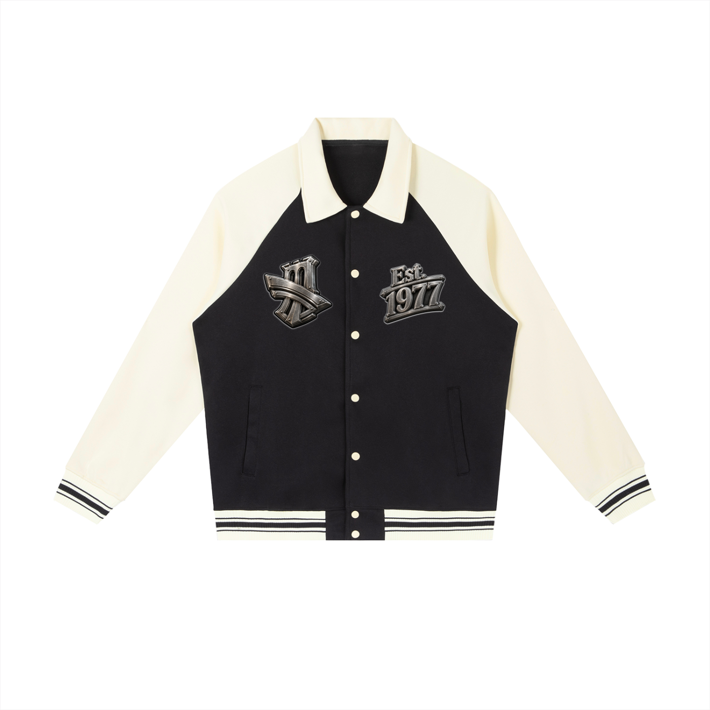 "All-Star" Contrast Raglan Sleeve Baseball Jacket