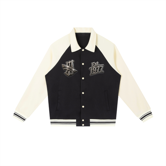 "All-Star" Contrast Raglan Sleeve Baseball Jacket